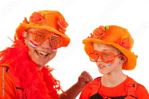 Photo: Dutch orange soccer supporters Dutch orange soccer supporters
