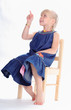 the girl points a finger