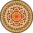 Vector illustration of oriental red & gold rug