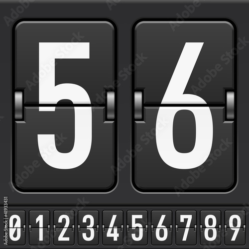 Vector: Mechanical Scoreboard Numbers Mechanical Scoreboard Numbers