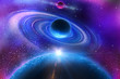Space flare. A beautiful space scene