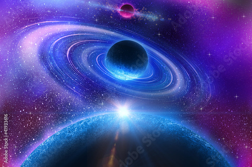 Photo: Space flare. A beautiful space scene Space flare. A beautiful space scene