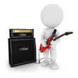 3d white people playing electric guitar