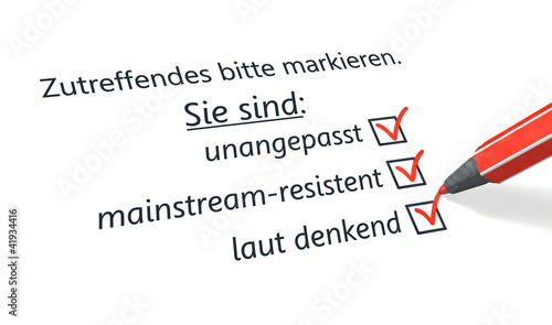 Illustration: Stift & Schrift-Serie: unangepasst, mainstream-resistent & laut Stift & Schrift-Serie: unangepasst, mainstream-resistent & laut