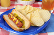 Hot dog and chips