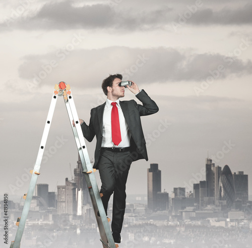 Photo: Businessman looking for business Businessman looking for business