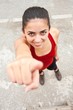 Young woman gesturing