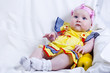 Beautiful little girl and apples