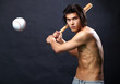 Playing baseball