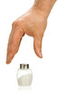 Hand taking salt cellar Hand taking salt cellar