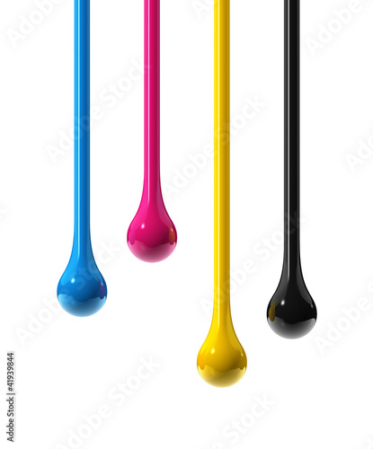 Illustration: cmyk ink drops cmyk ink drops