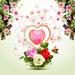 Valentine's day card with roses