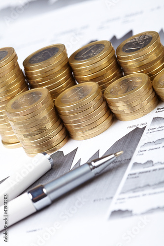 Photo: business chart, coin business chart, coin