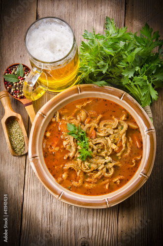 Foto: Polish traditional tripe soup Polish traditional tripe soup