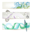 Sea and beach stylish banners