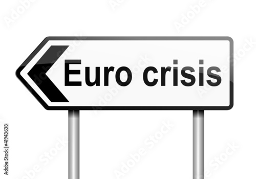 Illustration: Euro crisis concept. Euro crisis concept.
