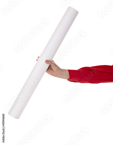 Photo: man in shirt holding blank sign man in shirt holding blank sign