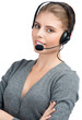 Female call center employee