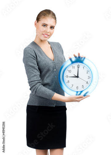 Foto: Woman with big clock Woman with big clock