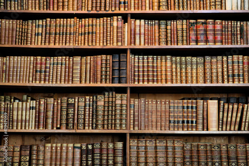 Photo: Antique book racks in an old library in Vienna Antique book racks in an old library in Vienna