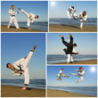 Photo: taekwondo sur la plage taekwondo sur la plage