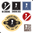 Smoking area sign. No smoking sign.