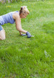 mowing the lawn