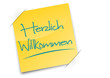 Zettel herzlich willkommen