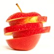 Roter Apfel geschnitten
