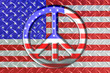 Diamond Steel Flag With Peace Sign