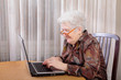 Active retirement, senior woman and laptop computer