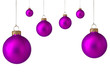 Several purple christmas baubles