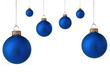 Several  blue christmas baubles