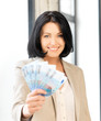 lovely woman with euro cash money lovely woman with euro cash money