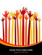 Fun hand design with copy space vector.