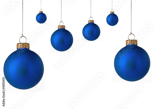 Photo: Several blue christmas baubles Several blue christmas baubles