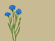 cornflower silhouette on brown background cornflower silhouette on brown background