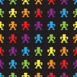 Vector: Retro rainbow pixel game monkeys seamless pattern Retro rainbow pixel game monkeys seamless pattern