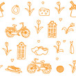 Holland orange seamless vector pattern