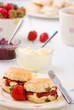 Photo: Home-baked scones strawberry jam, clotted cream strawberries. Home-baked scones strawberry jam, clotted cream strawberries.