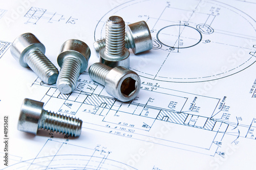 Photo: Screws on drafting Screws on drafting