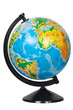 Globe in Ukrainian language isolated on white