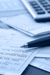 coins on business paper
