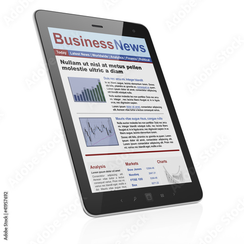 Foto: Digital news on tablet computer screen Digital news on tablet computer screen