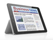 Digital news on tablet computer screen