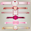 Set of  holiday ribbons and labels. Vector background