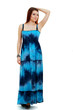 woman in funky blue dress woman in funky blue dress