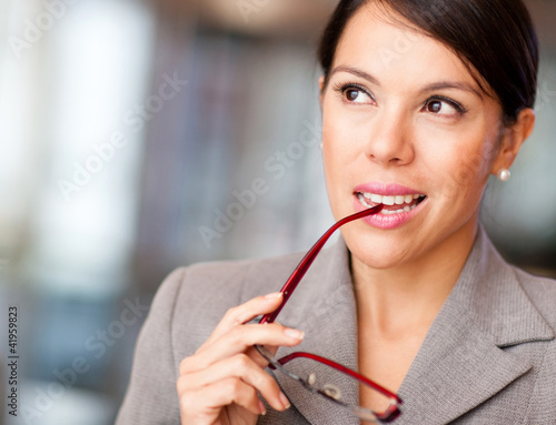 Photo: Pensive business woman Pensive business woman