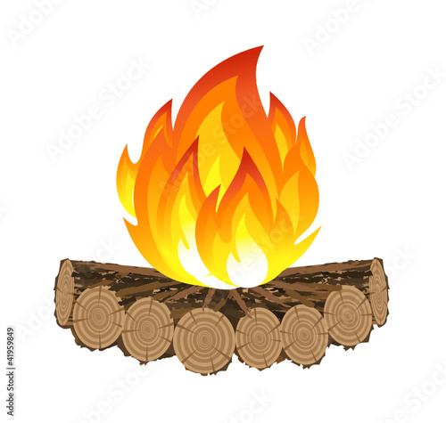 Vector: Wooden camp fire Wooden camp fire