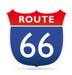 route 66 sign in red and blue route 66 sign in red and blue